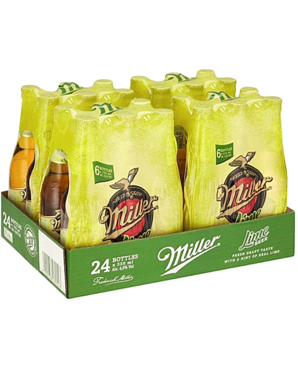 Miller Genuine Draft Lime Lager (4.5% Alcohol, Pack of 24x 330 ml)