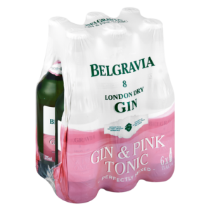Belgravia Gin & Pink Tonic Bottle (Pack of 6 x 275ml, 5 Percent Alcohol Volume)