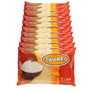Spekko Long Grain Parboiled White Rice ( Pack of 10 x 500g)