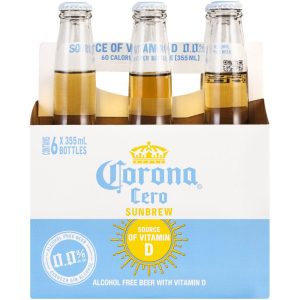 Corona Cero Sunbrew Pale Lager Non Alcoholic Beer Bottle (0% Alcohol, Pack of 6 x 355 ml)