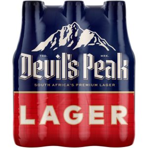 Devil’s Peak Lager Alcoholic Beer Bottle (4% Alcohol, Pack of 6 x 330 ml)