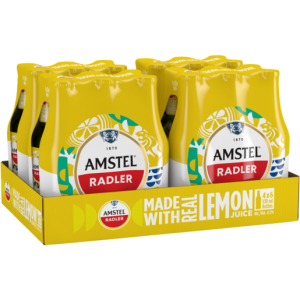 Amstel Radler Lager Alcoholic Beer Bottle (4.5% Alcohol, Pack of 24 ×330 ml)