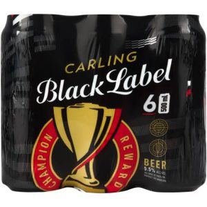 Carling Lager Alcoholic Beer Can (5.5% Alcohol, Pack of 6 x 500 ml)