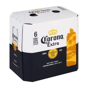 Corona Extra Pale Lager Alcoholic Beer Can (4.5% Alcohol, Pack of 6 x 410 ml)