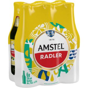 Amstel Radler Lager Alcoholic Beer Bottle (4.5% Alcohol, Pack of 6×330 ml)