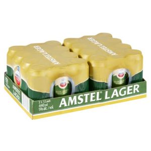 Amstel Slow Brewed Extra Matured Lager Alcoholic Beer Can (5% Alcohol, Pack of 24 x 440 ml)