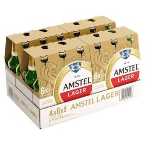 Amstel Slow Brewed Extra Matured Lager Alcoholic Beer Can (5% Alcohol, Pack of 24 x 330 ml)