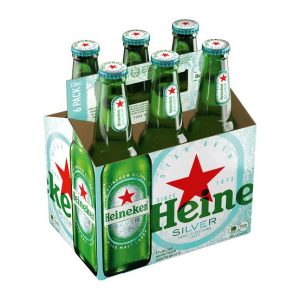 Heineken Silver Lager Alcoholic Beer Bottle (4 % Alcohol, Pack of 6 x 330 ml