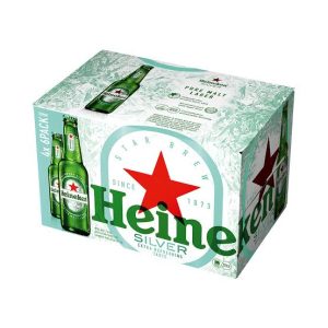 Heineken Silver Lager Alcoholic Beer Bottle (4 % Alcohol, Pack of 24 x 330 ml)