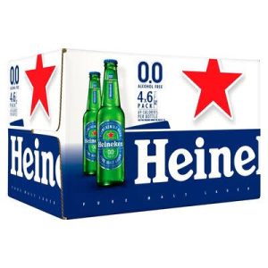 Heineken Alcohol Free Lager Beer Bottle (0% Alcohol, Pack of 24 x 330 ml)