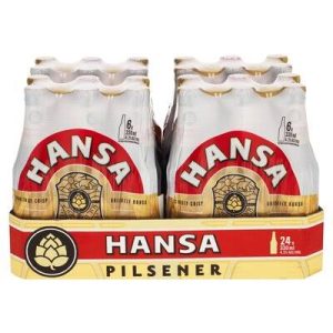 Hansa Pilsner Alcoholic Beer Bottle (5% Alcohol, Pack of 24 x 330 ml)