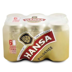 Hansa Pilsner Alcoholic Beer Can (5% Alcohol, Pack of 6 x 500 ml)
