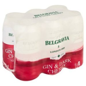 Belgravia Gin & Dark Cherry (Pack of 6 x 440ml, 5 Percent Alcohol Volume)