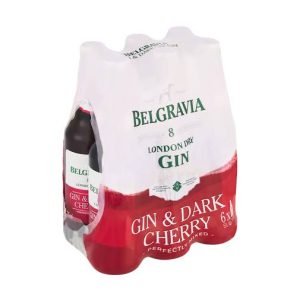 Belgravia Gin & Dark Cherry (Pack of 6 x 275 ml, 5 Percent Alcohol Volume)