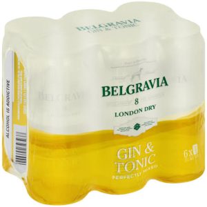 Belgravia Gin & Tonic Can ( Pack of 6 x 440ml, 5 Percent Alcohol Volume)