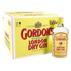 Gordon’s London Dry Gin ( Pack of 12 x 750 ml, 43 Percent Alcohol Volume)