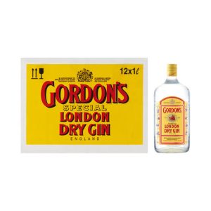 Gordon’s London Dry Gin ( Pack of 12 x 1L, 43 Percent Alcohol Volume)