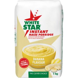 White Star Banana Flavoured Instant Maize Porridge (Pack of 1 x 1kg)