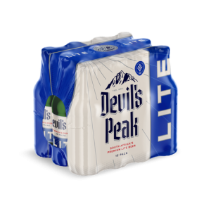 Devil’s Peak Premium Lite Lager Alcoholic Beer Bottle (4% Alcohol, Pack of 12 x 330 ml)