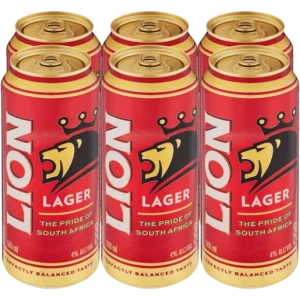 Lion Lager Alcoholic Beer Can (4% Alcohol, Pack of 6 x 500 ml)