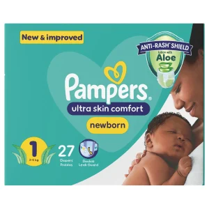 Pampers Newborn Disposable Nappies Size 1 (Pack of 1 x 27)