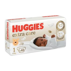 Huggies Extra Care Disposable Nappies Size 1 (Pack of 1 x 42)