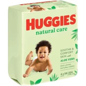 Huggies Natural Care  (Pack of 4 x 56 Wipes)