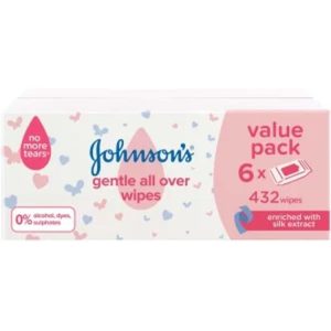 Johnson's Gentle All Over (Pack of 6 x 72  Wipes)