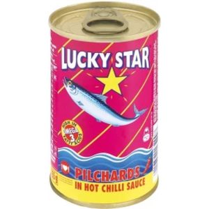 Lucky Star Pilchards in Hot Chilli Sauce Sea Foods (Pack of 1 x 155 g)