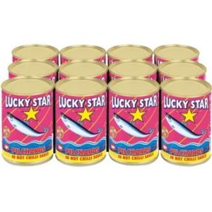 Lucky Star Pilchards in Hot Chilli Sauce Sea Foods  (Pack of 12 x 400 g)
