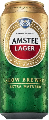 Amstel Slow Brewed Extra Matured Lager Alcoholic Beer Can (5% Alcohol, Pack of 6x 440 ml)