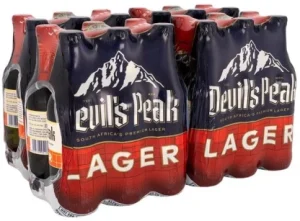Devil's Peak Lager Alcoholic Beer Bottle (4% Alcohol, Pack of 24x 330 ml)