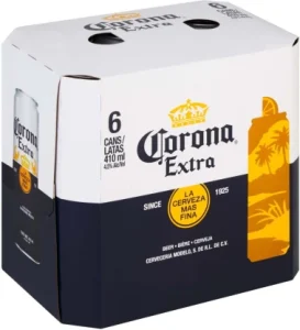 Corona Extra Pale Lager Alcoholic Beer Can (4.5% Alcohol, Pack of 6 x 410 ml)