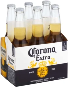 Corona Extra Lager Alcoholic Beer Bottle (4.5% Alcohol, Pack of 6 x 355 ml)