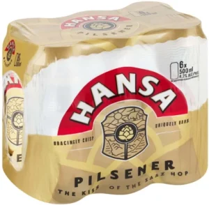 Hansa Pilsner Alcoholic Beer Can (5% Alcohol, Pack of 6 x 500 ml)