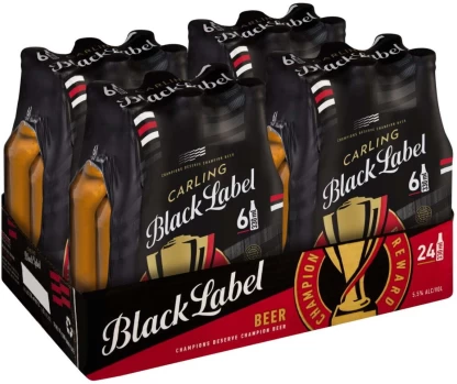 Carling Lager Alcoholic Beer Bottle (5.5% Alcohol, Pack of 24 x 330 ml)