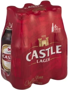Castle Lager Alcoholic Beer Bottle (5% Alcohol, Pack of 6 x 330 ml)