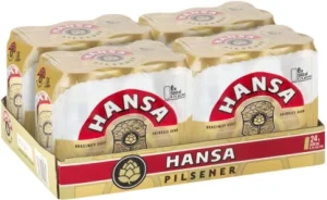 Hansa Pilsner Alcoholic Beer Can (5% Alcohol, Pack of 24 x 500 ml)