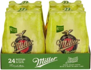 Miller Genuine Draft Lime Lager (4.5% Alcohol, Pack of 24x 330 ml)