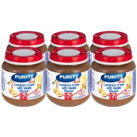 Purity Custard & Prune with Vanilla Flavour Prunes, Custard Infant Fruit Food  (125 g, Pack of 6)