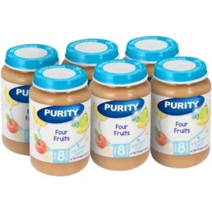 Purity Four Fruits Mixed Fruit Infant Fruit Food (200 g, Pack of 6)