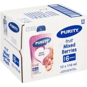 Purity Mixed Berries Baby Food Mixed Fruit Infant Fruit Food (110 g, Pack of 12)