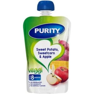 Purity Sweet Potato, Sweet Corn & Apple Baby Food Sweet Potato Infant Fruit Food (110 g, Pack of 1)