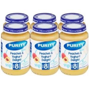 Purity Yoghurt With Peach Pieces Yoghurt, Peaches Infant Fruit Food (200 g, Pack of 6)
