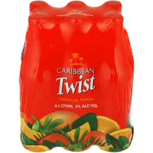 Caribbean Twist Tropical Punch Spirit Alcoholic Beverage (Pack of 6x 275 ml, 5% Alcohol Volume)