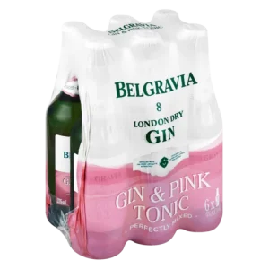 Belgravia Gin & Pink Tonic Bottle (Pack of 6 x 275ml, 5 Percent Alcohol Volume)