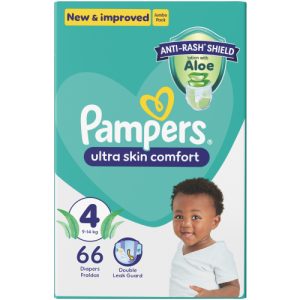 Pampers Disposable Nappies Size 4 (Pack of 1 x 66)