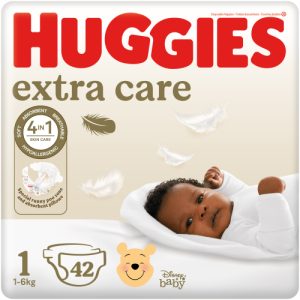 Huggies Extra Care Disposable Nappies Size 1 (Pack of 1 x 42)