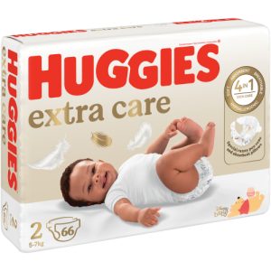 Huggies Extra Care Disposable Nappies Size 2 (Pack of 1 x 66)