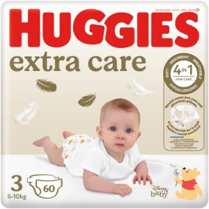 Huggies Extra Care Disposable Nappies Size 3 (Pack of 1 x 60)